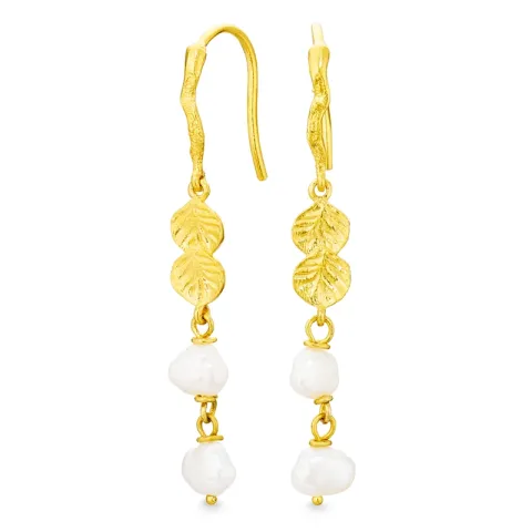 pärla kedja örhängen i förgylld mässing - Eliné