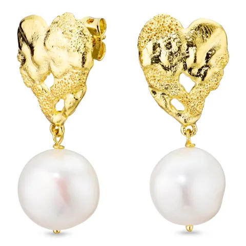 pärla örhängen i förgylld mässing - Eliné