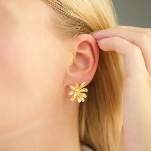blommor örhängen i förgylld mässing - Eliné