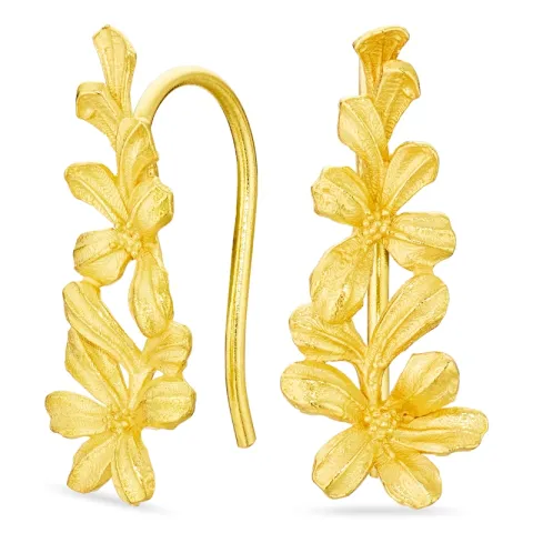 blommor örhängen i förgylld mässing - Eliné