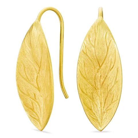 blad örhängen i förgylld mässing - Eliné