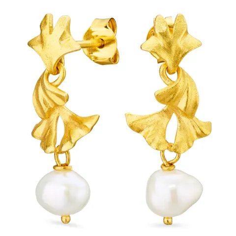 pärla örhängen i förgylld mässing - Eliné