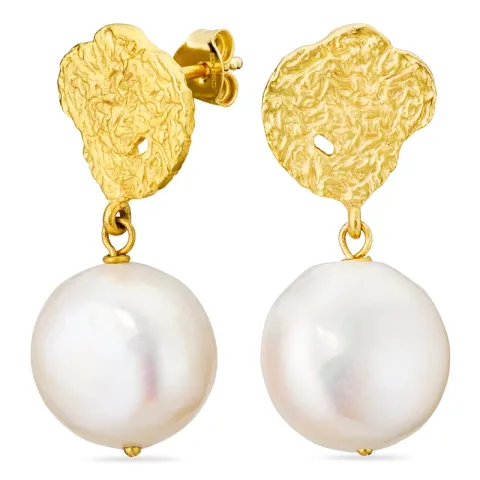 pärla örhängen i förgylld mässing - Eliné