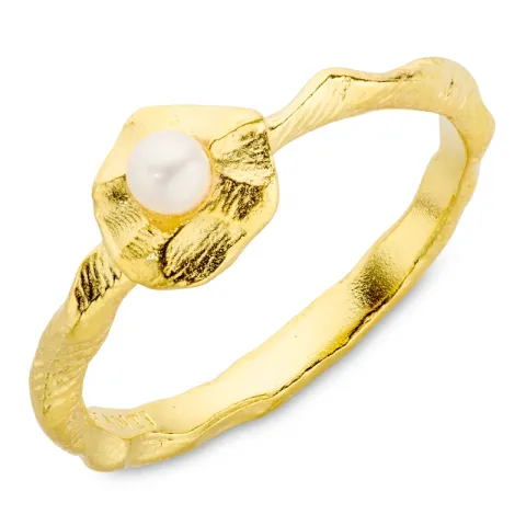 pärla ring i förgylld mässing - Eliné