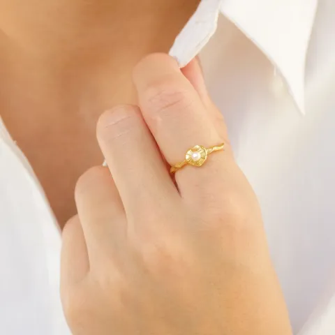 pärla ring i förgylld mässing - Eliné