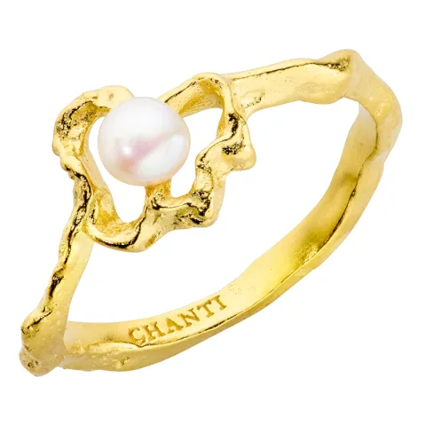 pärla ring i förgylld mässing - Eliné