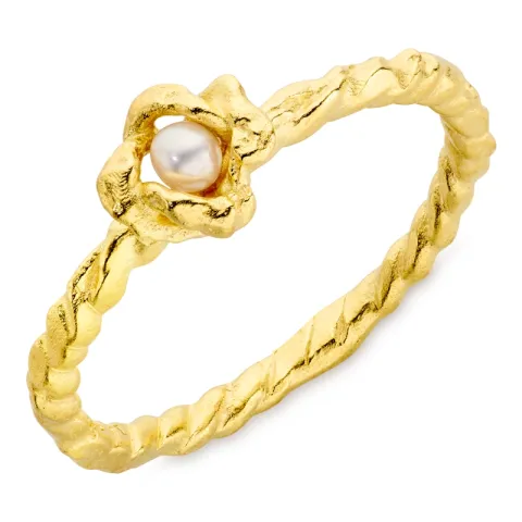 pärla ring i förgylld mässing - Eliné