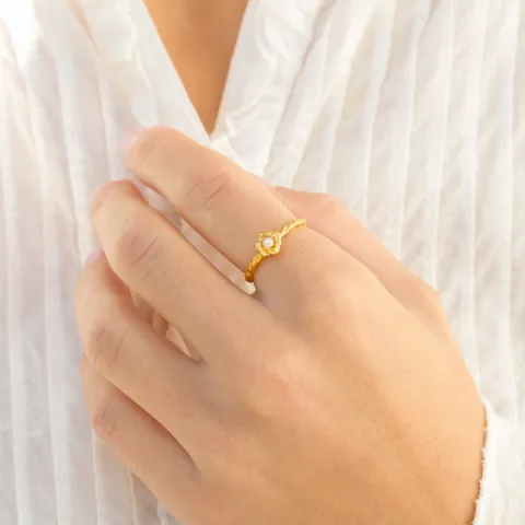 pärla ring i förgylld mässing - Eliné