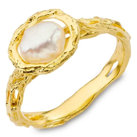 pärla ring i förgylld mässing - Eliné