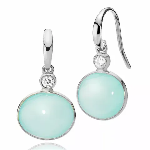 Izabel Camille Candy calcedonit örhängen i silver mintgrön calcedonit vit zirkon