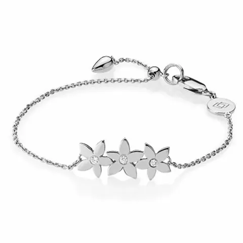 Izabel Camille blomma armband i rhodinerat silver vit zirkon