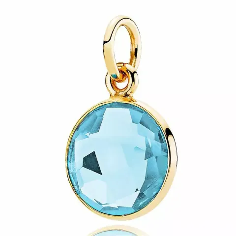 Izabel Camille Prima Donna runt kvarts hängen i förgyllt silver blå kvarts