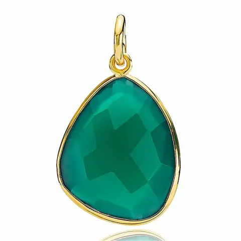 abstrakt Izabel Camille Orient grön onyx hängen i förgyllt silver grön onyx