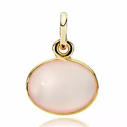 Izabel Camille Candy oval calcedonit hängen i förgyllt silver rosa calcedonit