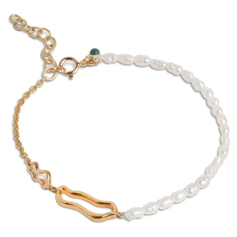 Enamel Juliana armband i förgyllt silver sort emalj