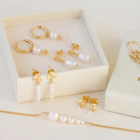 Enamel Carmen pärla panzerarmband i förgyllt silver