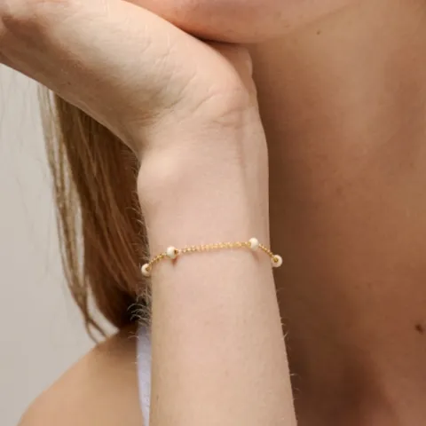 Enamel Lola Bold Daisy armband i förgyllt silver färgad emalj
