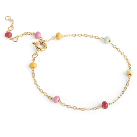 Enamel Lola Bold Rainbow armband i förgyllt silver multifärgat emalj