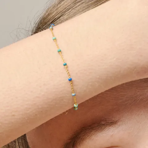 Enamel Lola Atlantic armband i förgyllt silver blå emalj