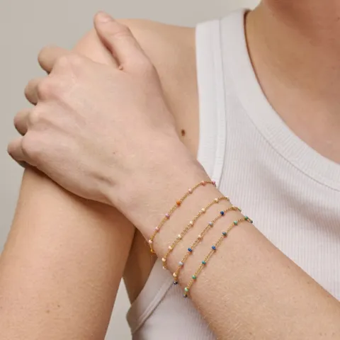 Enamel Lola Blush armband i förgyllt silver