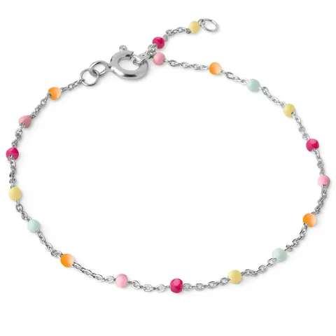 Enamel Lola Rainbow armband i silver regnbågefärgad emalj