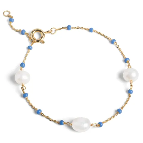 Enamel Lola Perlita armband i förgyllt silver blå emalj