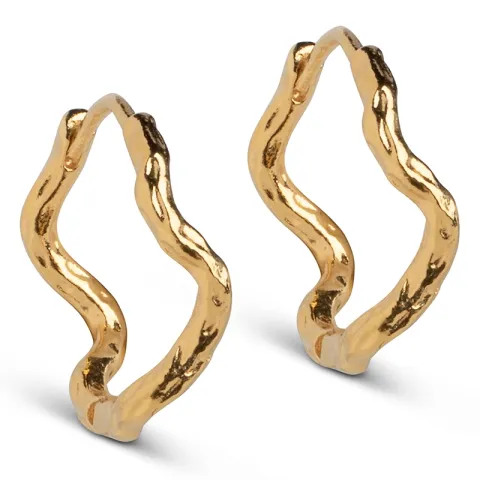 Enamel Holly Large  creol i förgyllt silver