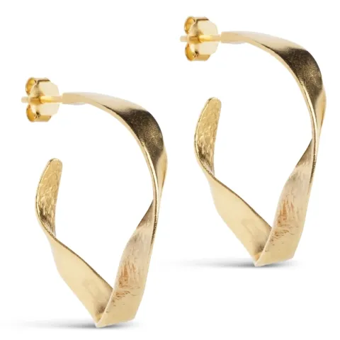 Enamel Scarlet Small  halvcreol i förgyllt silver