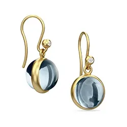 Julie Sandlau HKS181 GD IB CR/CZ PRIME örhängen i silver med 22 karat förgyllning vit zirkon blå kristal