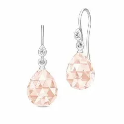 Julie Sandlau Ballerina droppformad örhängen i satinrhodinerat sterlingsilver persikofärgad kristal vit zirkon