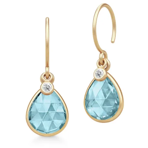 Julie Sandlau Leela örhängen i förgyllt silver blå kristal vit zirkon