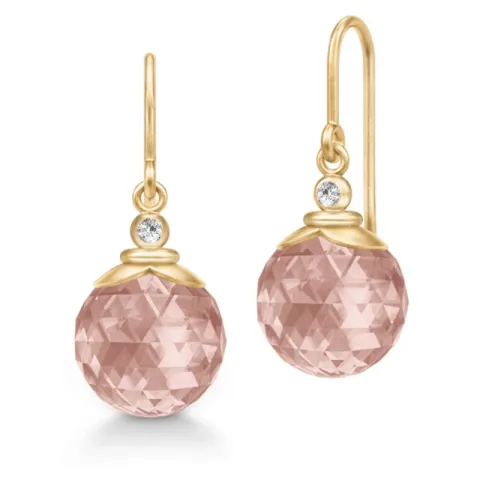 Julie Sandlau Berry rosa örhängen i förgyllt silver rosa kristal vit zirkon