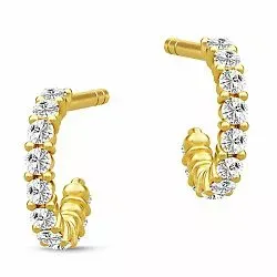 9 mm Julie Sandlau Lucia zirkon halvcreol i förgyllt silver vit zirkon