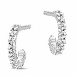 9 mm Julie Sandlau Lucia zirkon halvcreol i satinrhodinerat sterlingsilver vit zirkon