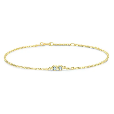 ID Fine IDB001GD Capella armband i förgyllt silver vit zirkon