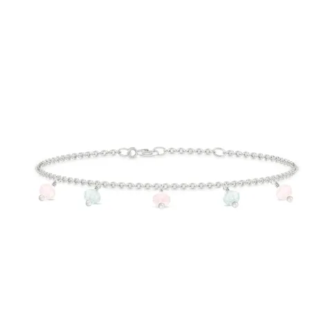 ID Fine IDB013SLBLUE/ROSE Ibiza armband i silver rosa kvarts blå akvamarin