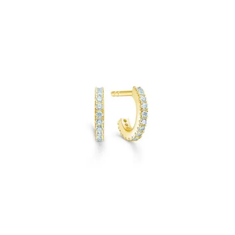 ID Fine IDH009GDWHITE Simplicity mini hoops i förgyllt silver vit zirkon