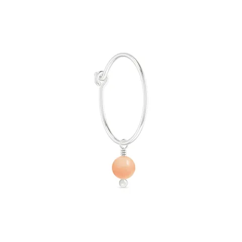 ID Fine IDH049SLPINK Ibiza 1/2 par mini hoops i silver rosa korall
