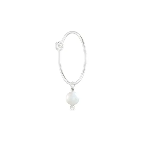 ID Fine IDH049SLWHITE Ibiza 1/2 par mini hoops i silver