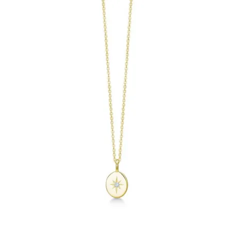 ID Fine IDN009GD Guiding Star halsband i förgyllt silver vit zirkon