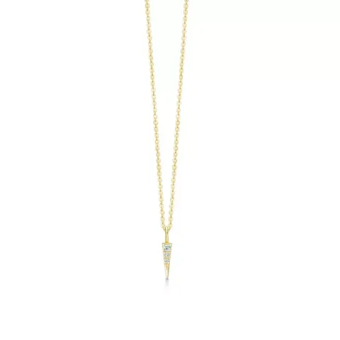 ID Fine IDN013GDWHITE Glace halsband i förgyllt silver vit zirkon