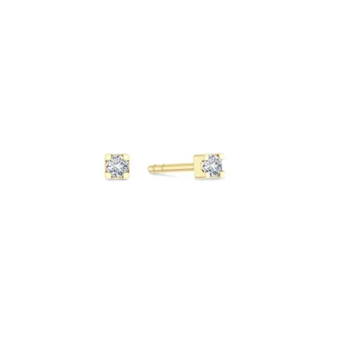 ID Fine IDS044GDWHITE Glace örhängen i förgyllt silver vit zirkon