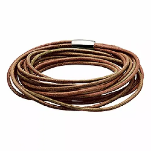 brun läderarmband i läder 18,0 cm x 15,0 mm