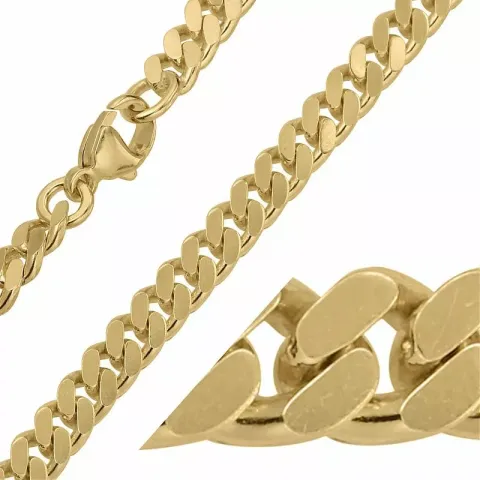 Bnh panzerhalskedja i förgyllt silver 38,0 cm x 5,3 mm