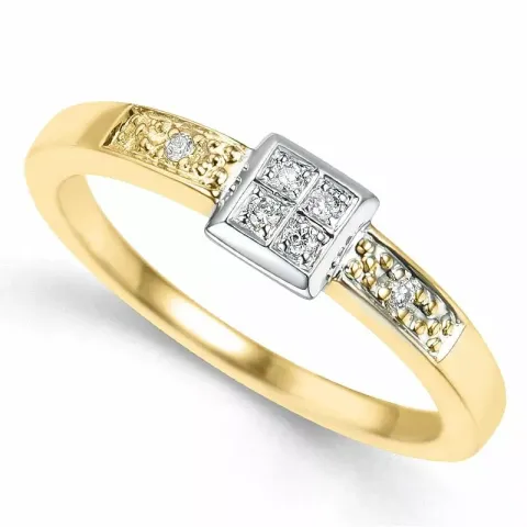 Kollektionsprov i 9 karat guld- och vitguld 0,04 ct