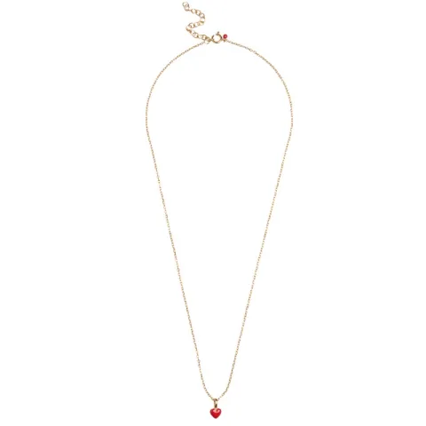Enamel Amore hjärta halsband i förgyllt silver röd emalj