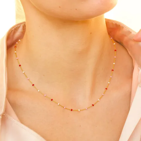 Enamel Lola Rosie halsband i förgyllt silver