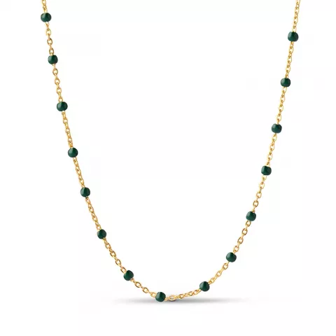 Enamel Lola Petrol Green halsband i förgyllt silver grön emalj