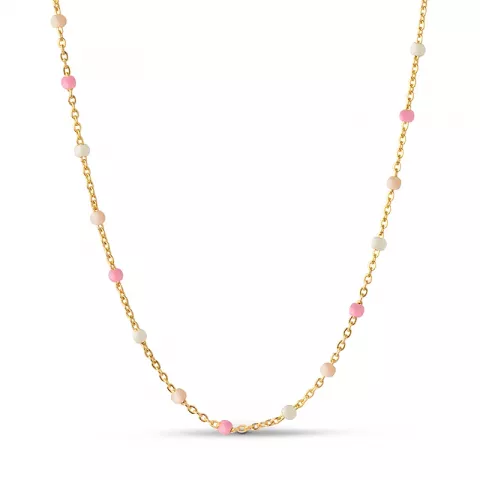 Enamel Lola Tropical halsband i förgyllt silver rosa emalj