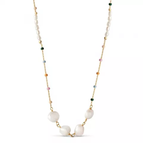Enamel Lola Perla halsband i förgyllt silver multifärgat emalj